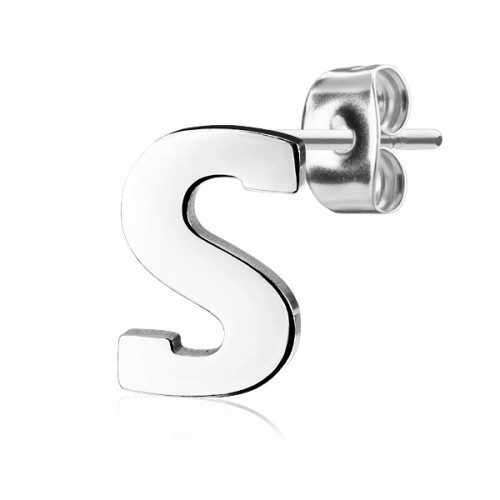 Oceľové náušnice 1ks - iniciála