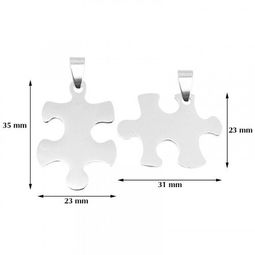 Oceľový prívesok - doštička puzzle celé