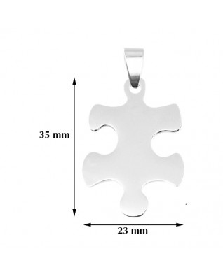 Oceľový prívesok - doštička puzzle ľavé