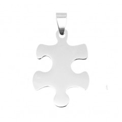 Oceľový prívesok - doštička puzzle ľavé