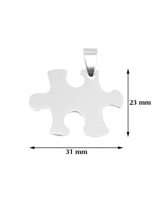 Oceľový prívesok - doštička puzzle pravé