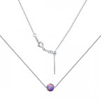 Strieborný náhrdelník s opálom - gulička 5 mm