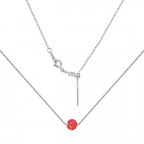 Strieborný náhrdelník s opálom - gulička 5 mm