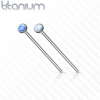 Variabilný piercing do nosa TITAN, opál 2 mm