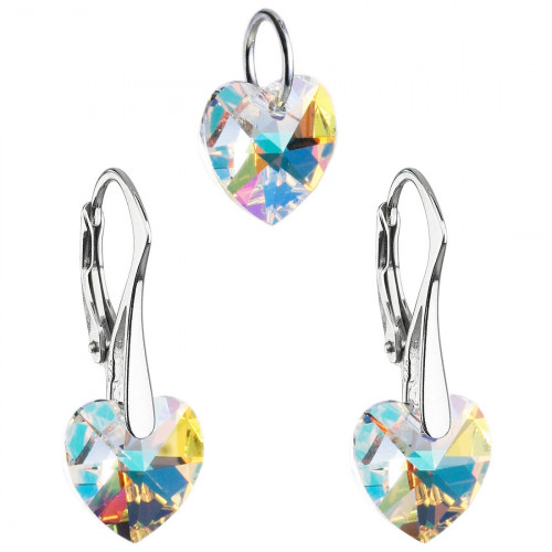 Súprava náušníc a prívesku so srdiečkami Crystals from Swarovski® AB