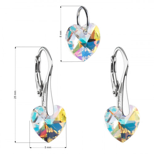 Súprava náušníc a prívesku so srdiečkami Crystals from Swarovski® AB