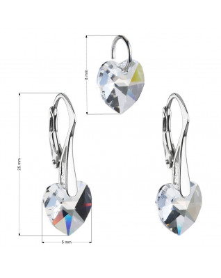 Súprava náušníc a prívesku so srdiečkami Crystals from Swarovski® Crystal
