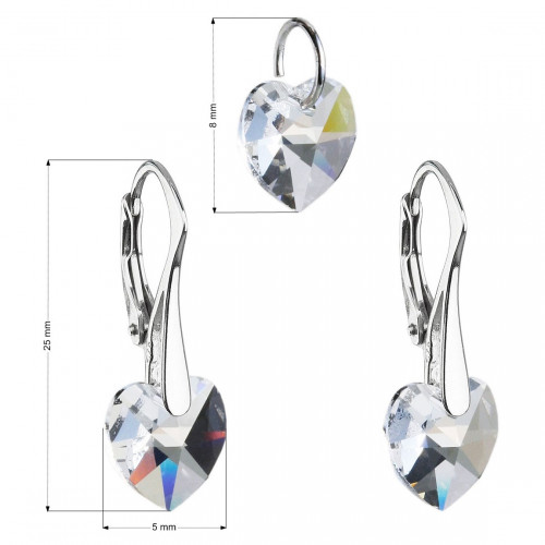 Súprava náušníc a prívesku so srdiečkami Crystals from Swarovski® Crystal