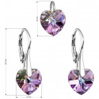 Súprava náušníc a prívesku so srdiečkami Crystals from Swarovski® Vitrail Light