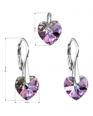 Súprava náušníc a prívesku so srdiečkami Crystals from Swarovski® Vitrail Light