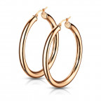 Pozlátené oceľové náušnice - kruhy 48 mm