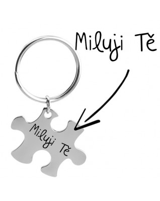 Oceľový prívesok na kľúče - puzzle