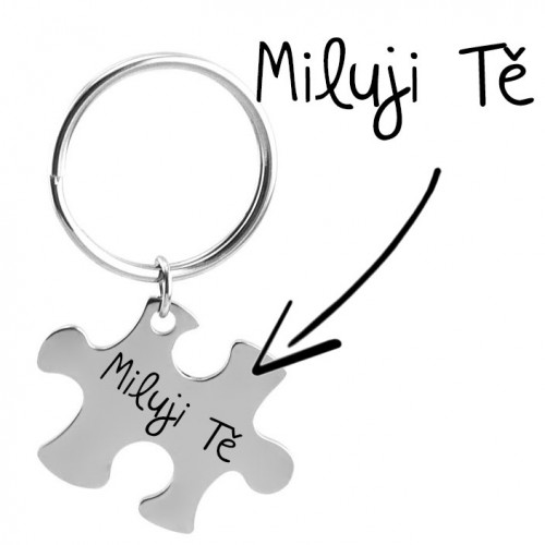 Oceľový prívesok na kľúče - puzzle