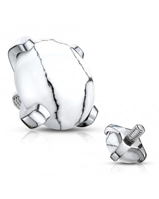 Náhradný kamienok opál k labrete, priemer 4 mm, howlit