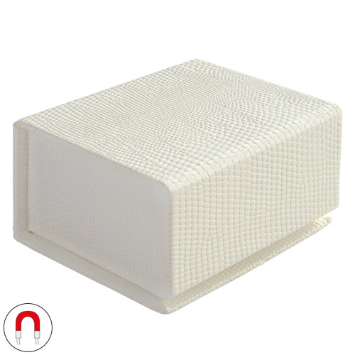 Biela darčeková krabička na prsteň, magnetické zatváranie