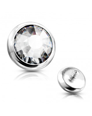 Ozdobný kamienok k mikrodermálu, priemer 3 mm, číra farba