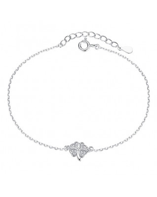 Dámsky strieborný náramok štvorlístok