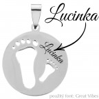 Okrúhly oceľový prívesok stopy