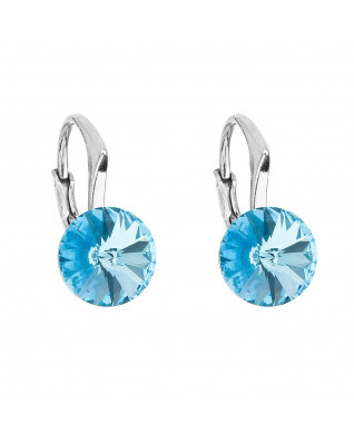 Strieborné náušnice s Crystals from Swarovski® Aqua