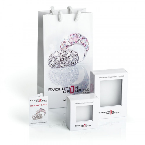 Strieborné náušnice kvietky Crystals from Swarovski® Light Rose