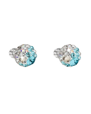 Strieborné náušnice s kryštálmi Crystals from Swarovski® Light Turquoise