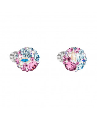 Strieborné náušnice s kryštálmi Crystals from Swarovski® Water Lilly