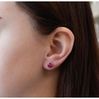 Strieborné náušnice s kryštálmi Crystals from Swarovski® Fuchsia