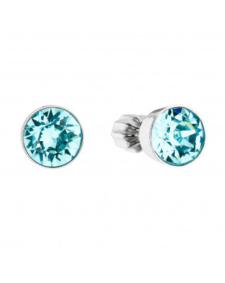 Strieborné náušnice s kryštálmi Crystals from Swarovski® Light Turquoise