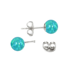 Strieborné opálové náušnice - 5 mm