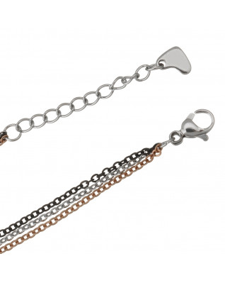 Trojitý dámsky oceľový náramok