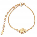 Pozlátený oceľový náramok s pierkom