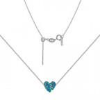 Strieborný náhrdelník srdce opál