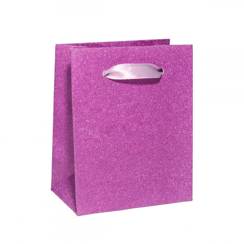 Malá darčeková taška striebristo ružová