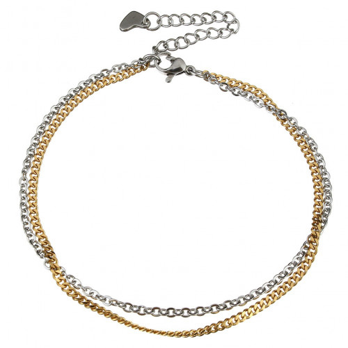 Dvojitý oceľový náramok na nohu