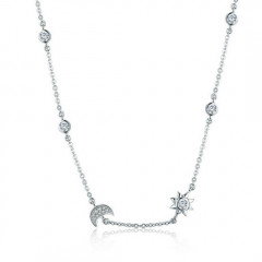 Strieborný náhrdelník s čírymi zirkónmi
