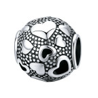 Strieborný prívesok korálik so srdiečkami