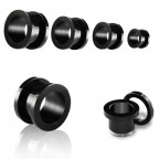 Oceľový tunel do ucha - čierny