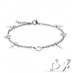 Dámsky oceľový náramok na nohu