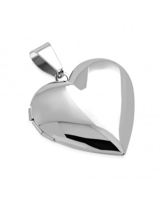 Oceľový prívesok - medailón otváracie srdce