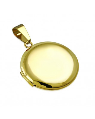 Pozlátený oceľový prívesok - medailón otvárací kruh