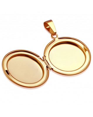 Pozlátený oceľový prívesok - medailón otvárací kruh
