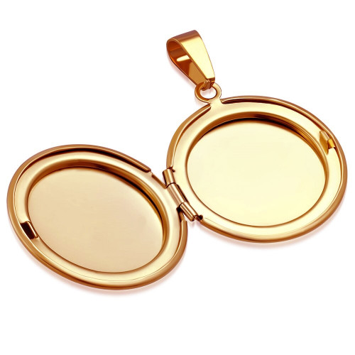 Pozlátený oceľový prívesok - medailón otvárací kruh