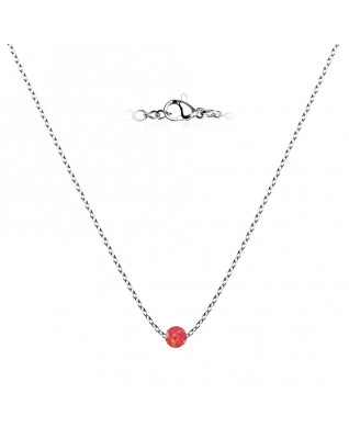 Oceľový opálový náhrdelník - gulička 5 mm