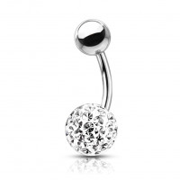 Piercing do pupku s kamienkami Crystals From Swarovski® gulička 8mm