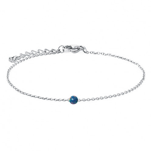Oceľový náramok s opálom - gulička 5 mm