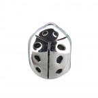 Navliekací oceľový prívesok korálek - lienka