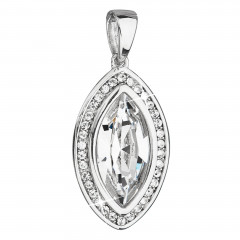 Strieborný prívesok oválik s kryštálmi Crystals from Swarovski®