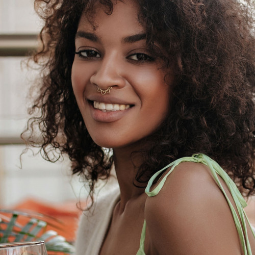 Oceľový piercing do nosa - septum