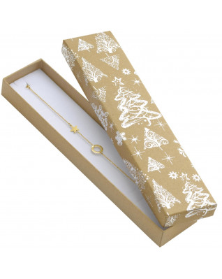 Vianočná darčeková krabička na náramok - strieborný motív