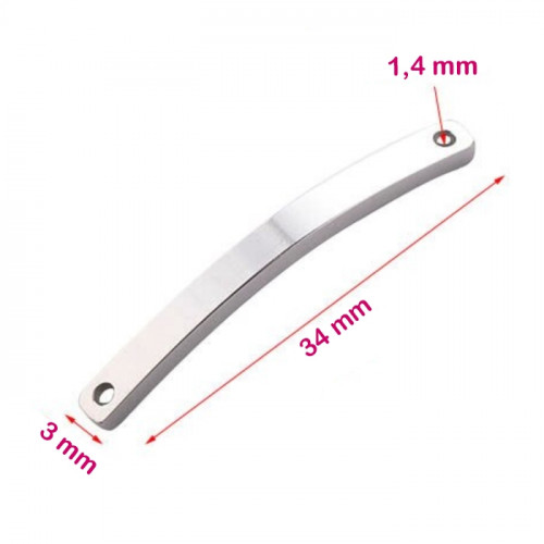 oceľová doštička na náramok 3 x 34 mm